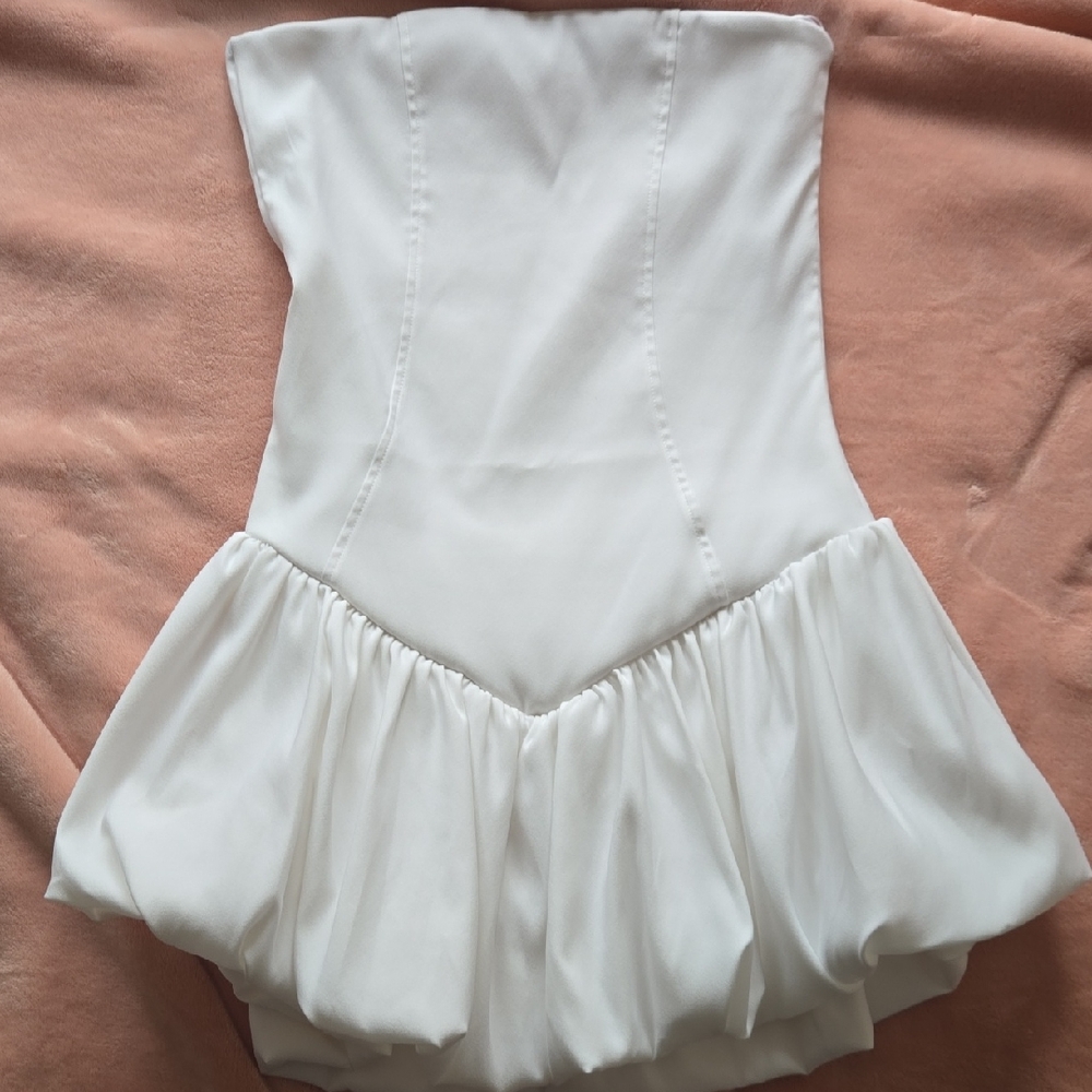Zara White Strapless Dress